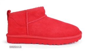 Botas de piel UGG Classic Ultra Mini Samba rojas TNL para mujer talla 8 *NUEVAS* - Imagen 1 de 7
