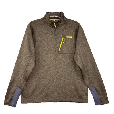 The North Face Gordon Lyons 1/4 Zip Fleece Sweater Pullover Mens L Brown Heathr - Image 1 of 4