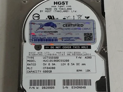 HGST Water Panther HUC101860CSS200 600 GB SAS 3 2.5 in Enterprise Drive - Image 1 of 4