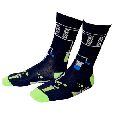 Chemistry Lab Beakers Test Tubes Science Scientist Mens Black Sock Shack Socks