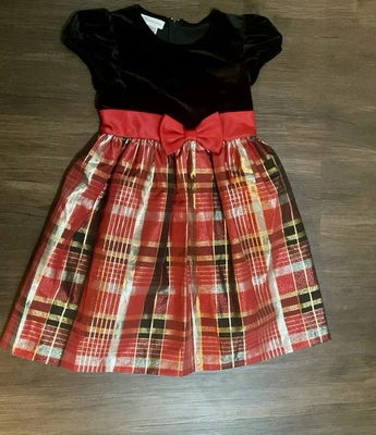 Girls Bonnie Jean Sz10 Christmas Holidays Dress Taffeta - Image 1 of 4