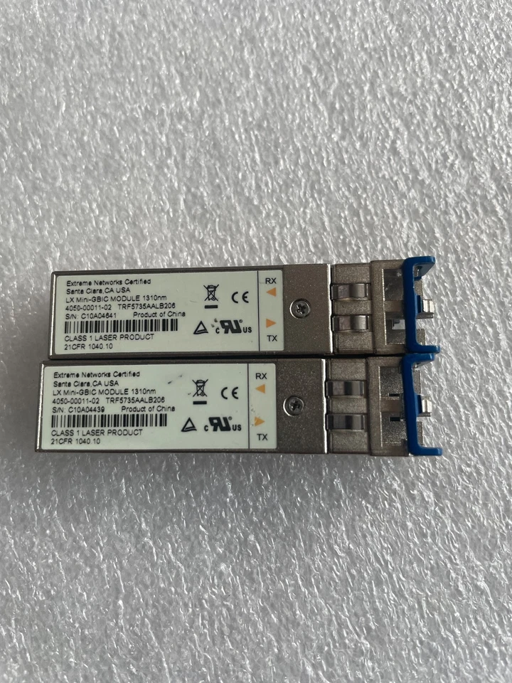Lot 2 x Extreme Networks 4050-00011-02 LX Mini-GBIC SFP Module 1310nm - Image 1 of 1