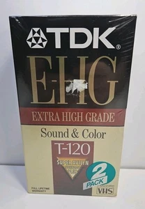 TDK E-HG Extra High Grade T-120 VHS Kassettenrohlinge Super Avilyn, NEU, VERSIEGELT - Bild 1 von 6