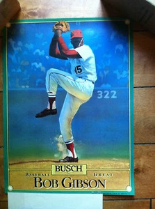 1988  BOB GIBSON 15 X 20 BUSCH BEER VINTAGE RARE QTY - Picture 1 of 1