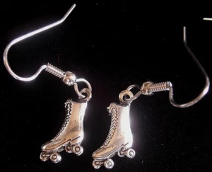 Rollerskating Roller Skates Earrings Matte Silver Ox Roller Derby Skate - Picture 1 of 1