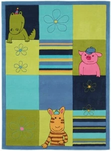 TOP! Kinderteppich / Kinderzimmerteppich Lifestyle Tiere blau 120x180cm NEU - Bild 1 von 6