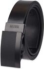Kenneth Cole Men's 35MM Wide Adjustable Belt with Track Lock Black