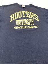 Vintage Hooters University Knoxville Campus Blue Striped t-shirt Size Large L