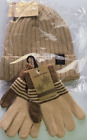 Classic Fashion Kids Padded Beanie Plus Gloves Color Beige One Size Fit All