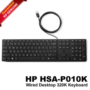 HP Smart 320K Slim Wired Keyboard Black USB-A 108 Keys HSA-C001K 9SR37AA - Picture 1 of 7
