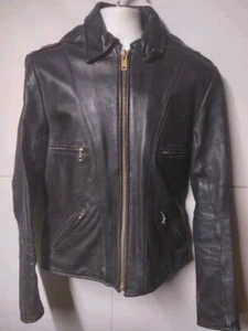 Vintage Vanson Model F Marauder Black Leather Biker/City Style Jacket 42 w/Liner - Picture 1 of 13