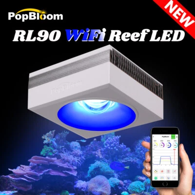 PopBloom RL90 WiFi LED Aquarium Light 24 for Marine Reef Coral SPS LPS Fish Tank - Image 1 of 4