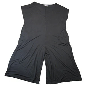 Nakidbird Crop Jumpsuit Womens 24 Black Flowy Sleeveless Lagenlook Minimalist - Picture 1 of 9