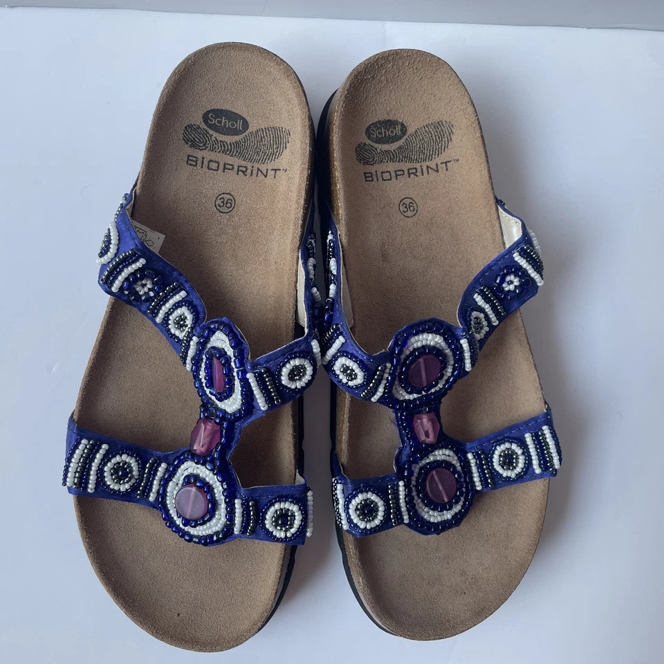 NUEVAS Sandalias Scholl Bioprint Cuentas Azul Plantar Talla 36 Foto 1 de 4