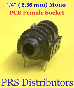 1/4" ( 6.35 mm ) Mono Female Socket Jack Panel Mount - Picture 1 of 3