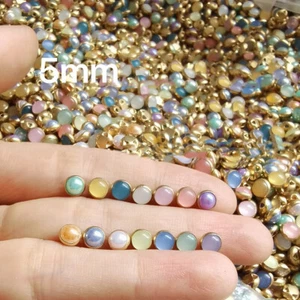50pcs Mini Button Round Pearl Buckle Doll Clothing Sewing Connector Handmade DIY - Picture 1 of 8