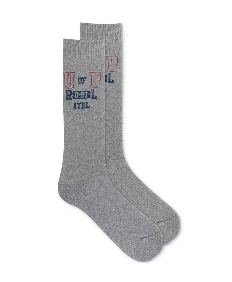 Polo Ralph Lauren Men's U of P Crew Socks 1 Pair Sz 10-13 Heather Grey - Изображение 1 из 1