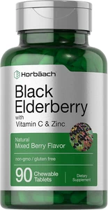 Horbäach Sambucus Elderberry, Vitamin C and Zinc Chewable Tablets, 90 Count - Picture 1 of 9
