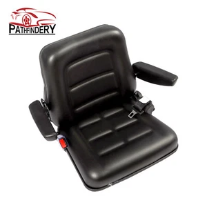 Universal Tractor Seat For Forklift Excavator Skid Loader w/ Armrest+ Safty Belt - Picture 1 of 13