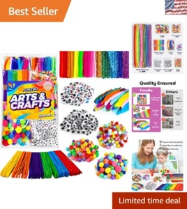 1200+ Assorted Arts & Crafts Supplies Kit for Kids - Endless Creative Fun - Picture 1 of 10