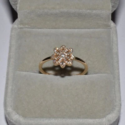 PANDORA 14K GOLD RING LACE BOTANIQUE, CLEAR CZ SIZE 60 150182CZ - Image 1 of 3