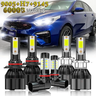 Kit combinado de faros LED altos bajos + bombillas antiniebla 6000K para Kia Forte 2019-2020 Foto 1 de 4