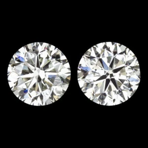 2ct VERY GOOD CUT NATURAL DIAMOND STUD EARRINGS J SI2 ROUND BRILLIANT CUT PAIR - Picture 1 of 1