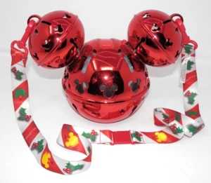 Disney Parks Jingle Bell Sipper • Mickey Icon Lights Up Red w/Strap Christmas - Picture 1 of 17