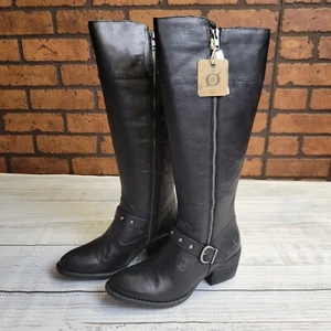 Born Alize Womens Black Leather Knee High Boots 8.5 M BR0015703 New In Box - Picture 1 of 9
