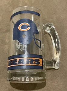"Chicago Bears Fútbol NFL Taza de vidrio con mango 12 OZ, 5,5"" Alto 2,5"" Diámetro" - Imagen 1 de 6