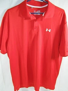 Under Armour Heat Gear Loose Mens Polo Shirt X-Large Short Sleeve Red Golf - Picture 1 of 7