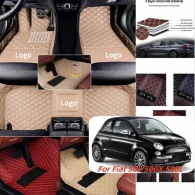 For Fiat 500 500X 500L 2008-2020 Car Floor Mats Non-Slip Custom Carpets Rugs Foto 1 de 4