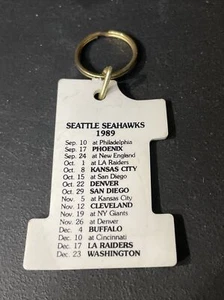1989 Seattle Seahawks Football Schedule Keychain LaMan Automotive Olympia Wa - Picture 1 of 2