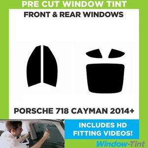 Per Porsche 718 Cayman 2014 + Pre Taglio Finestrino Tonalità Completo Ant. & - Picture 1 of 9