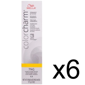 SALON HAIR WELLA COLOR CHARM PERMANENT DYE GEL 7NG MEDIUM BEIGE BLONDE PACK OF 6 - Picture 1 of 1