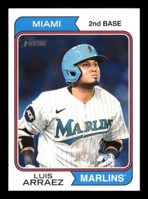 2023 Topps Heritage High Number Throwback Uniform Variation #615 Luis Arraez SP - Image 1 of 2