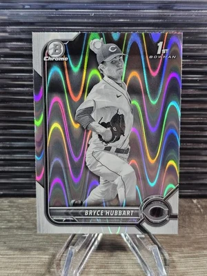 2022 Bowman Draft Bryce Hubbart 1st Black & White RayWave Refractor #BDC-17 Reds - Image 1 of 2