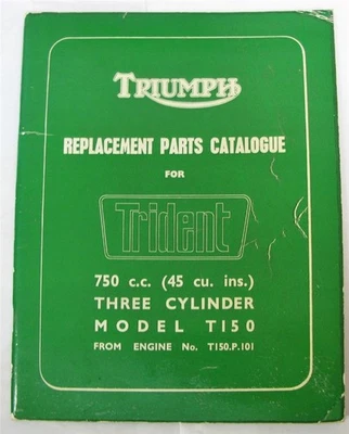 TRIUMPH Trident T120 Motorcycle Spare Parts List 1968 #SPC.4 - Image 1 of 4