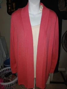 Neu mit Etikett Talbots Outlet Größe X-14/16W offener Pullover Langarm zartrosa - Bild 1 von 10