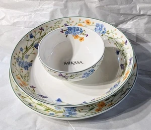 Mikasa Spring Floral Quinn House of Turnoursky 9" Plate, 8" Pasta Bowl & 4" Bowl - Picture 1 of 11