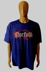 Gildan Norfolk Virginia Tourist T-shirt Mens 2XL Blue Short Sleeve Cotton - Picture 1 of 12