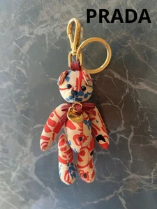 PRADA Keychain Bag Charm Bear Leather Red From Japan 132512K Authentic - Picture 1 of 4