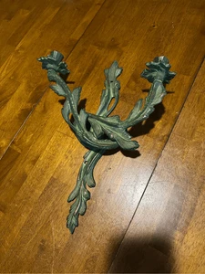 Applique da parete vintage Bard International in ottone massiccio decorazione portacandele 15" - Foto 1 di 8