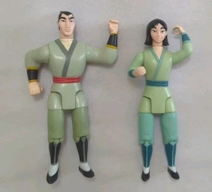 Juego de 2 figuras Happy Meal Toy McDonalds 1998 Disney Mulan & General Li Shang - Imagen 1 de 5