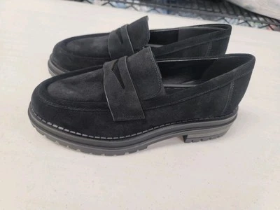 Calvin Klein Women's Grant Lug Sole Penny Loafers - Black Sueded Size: 7M - Image 1 of 4