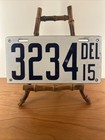 1915 Delaware Porcelain License Plate Four Digit 3234 Very Good Condition!