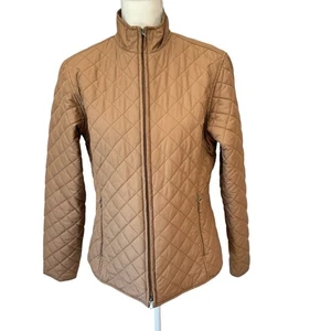 CUTTER & BUCK Lightweight Quilted Jacket Size L Tan Neutral Packable Minimalist - Picture 1 of 13