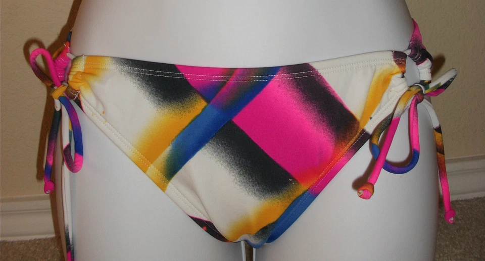 Novo ROXY 70's lowrider T lateral ajustável laço laço parte inferior de biquíni de natação, tamanho P, M, L - Imagem 1 de 1