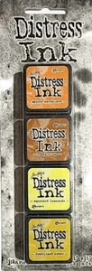 TIM HOLTZ DISTRESS MINI INK PADS KIT #ORANGE ~4 COLOURS CODE TDPK72935-B7 - Picture 1 of 3