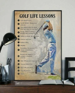 Póster de arte de pared de lección de vida de golf - Imagen 1 de 1